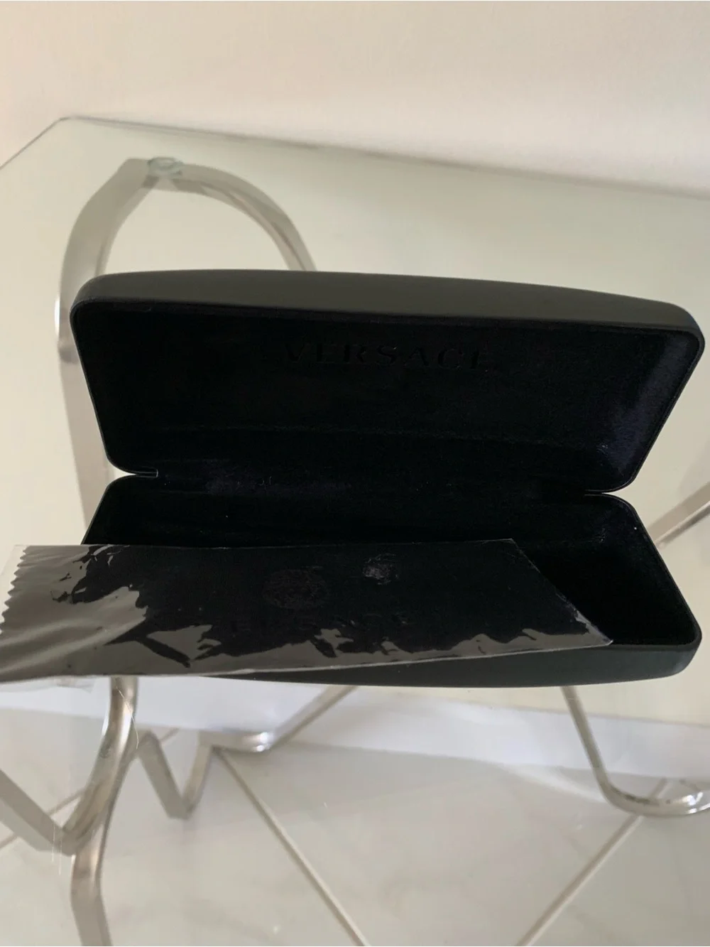 Versace Black and Gold Eyewear Case & cloth